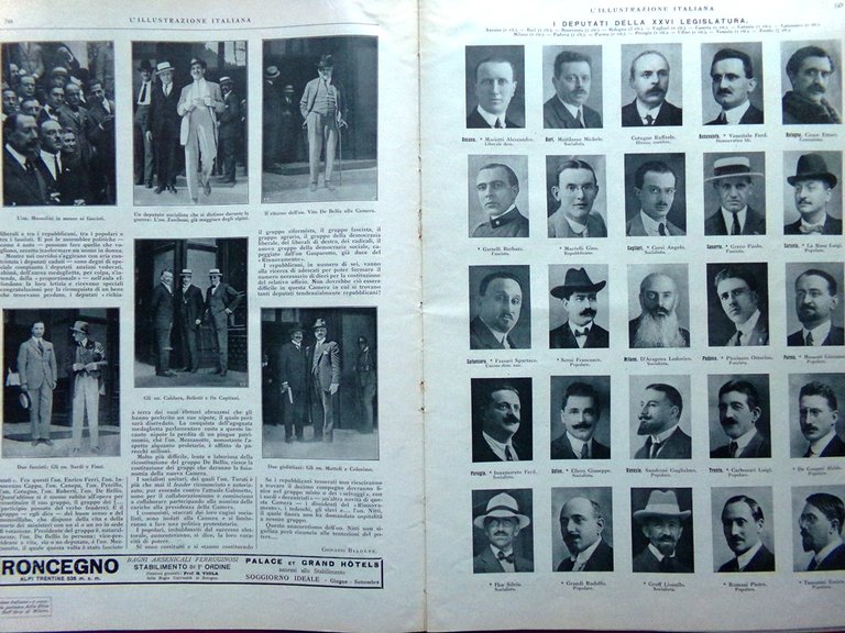 L'Illustrazione Italiana 19 Giugno 1921 XXVI Legislatura Brunero Cardinali Fante