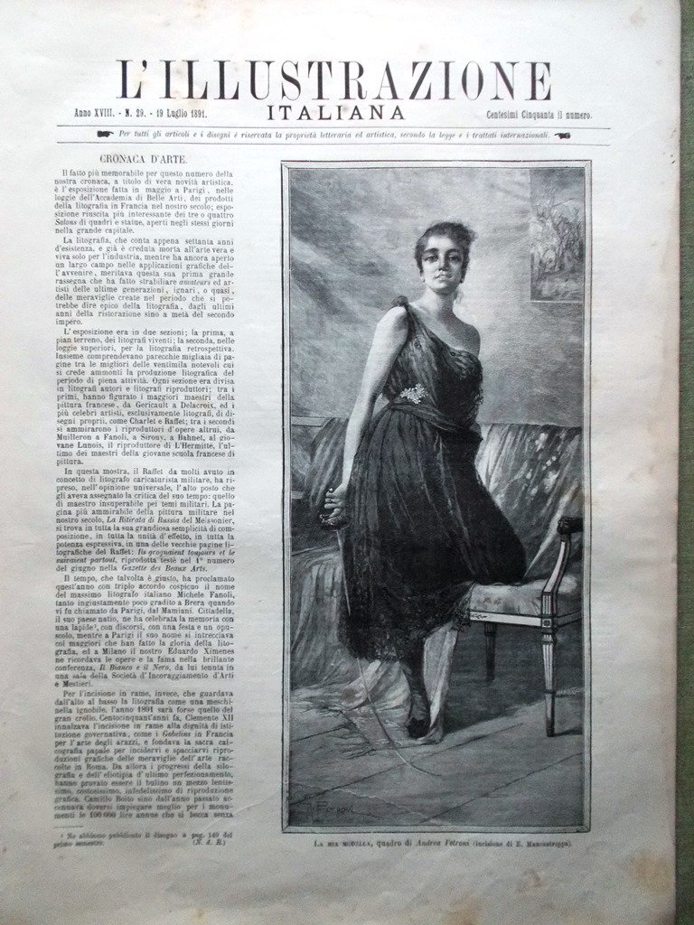 L'Illustrazione Italiana 19 Luglio 1891 Varo Sicilia Hubner Museo Gizeh …