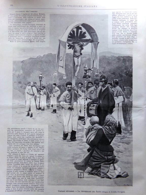 L'Illustrazione Italiana 19 Marzo 1899 Processione Santo Abruzzo Diga Nilo …