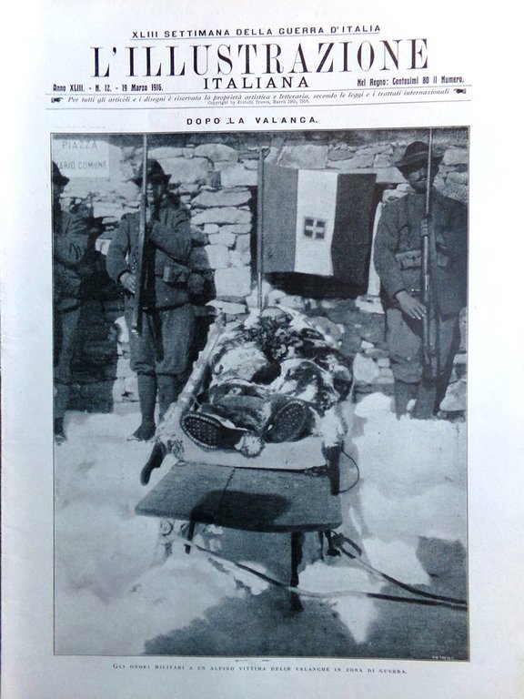 L'illustrazione Italiana 19 Marzo 1916 WW1 Battaglia di Verdun Bailo …