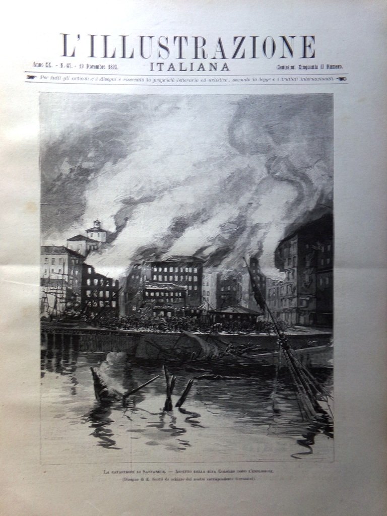 L'Illustrazione Italiana 19 Novembre 1893 Leoncavallo Melilla Masetti Santander