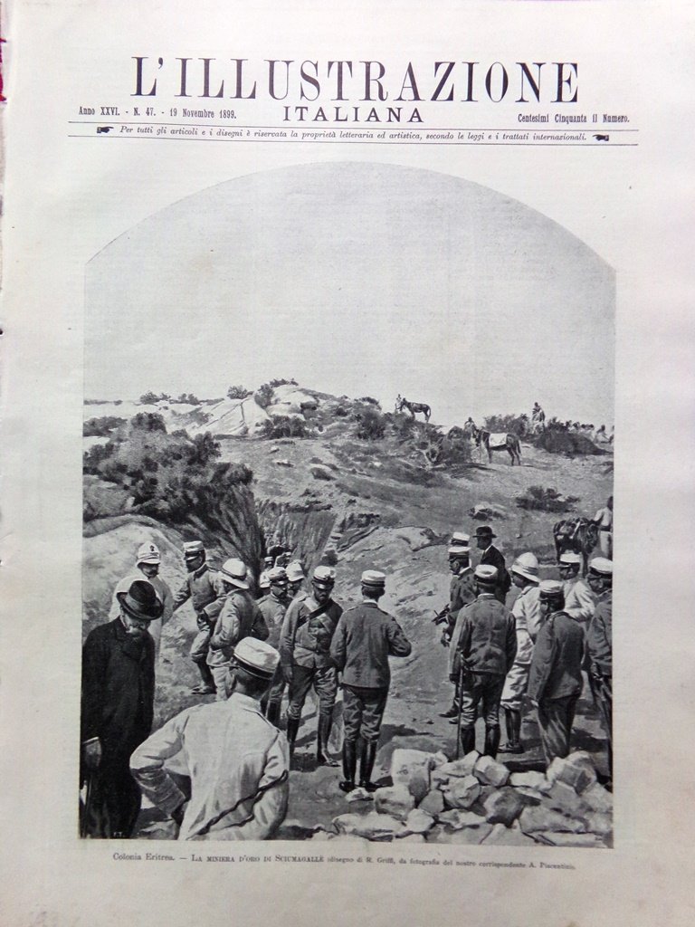 L'Illustrazione Italiana 19 Novembre 1899 Barberton Marconi Telegrafo Scavi Foro