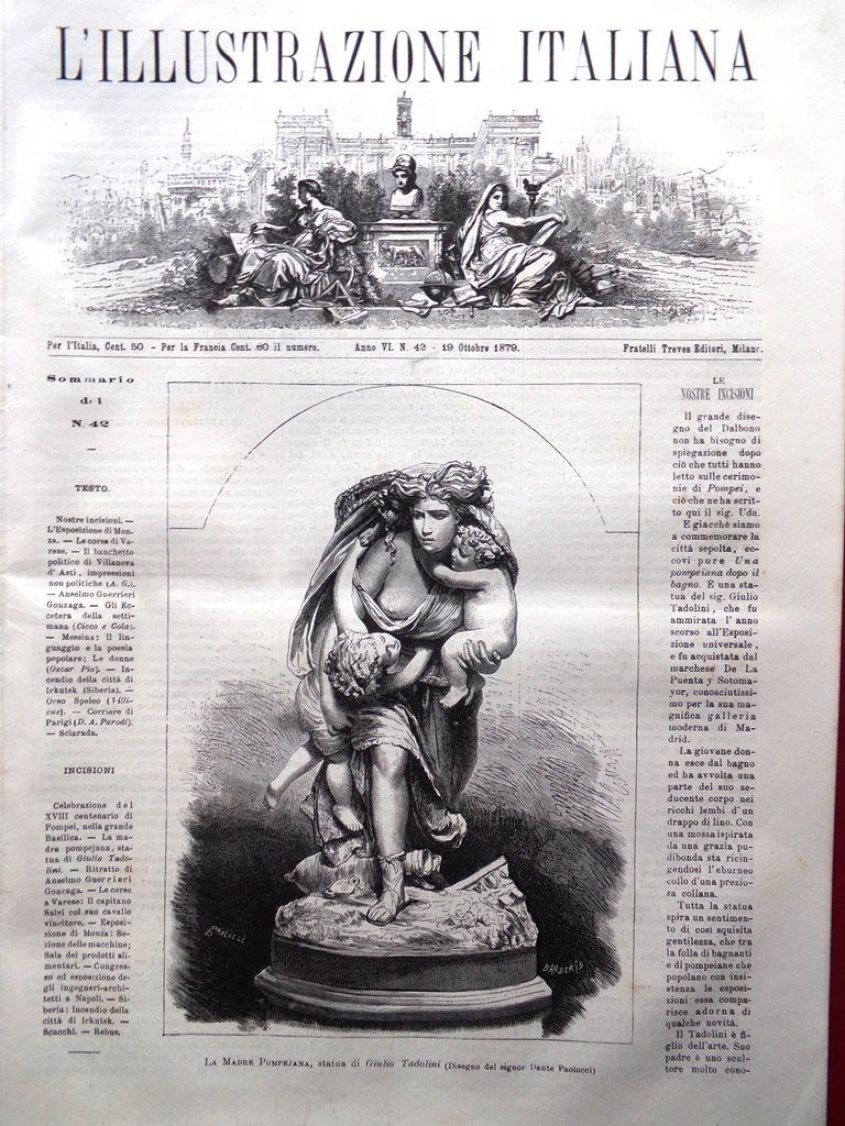 L'Illustrazione Italiana 19 Ottobre 1879 Incendio a Irkutsk Pompei Expo … | Immagine principale