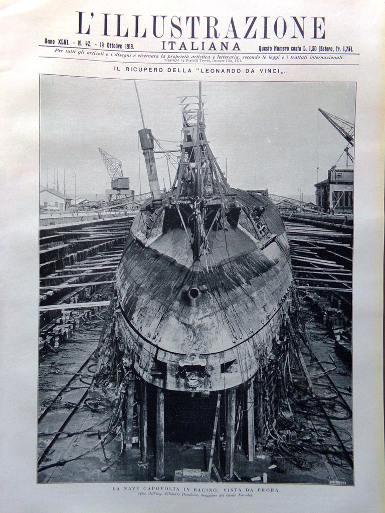 L'Illustrazione Italiana 19 Ottobre 1919 Recupero Leonardo Vinci Andreev Vienna