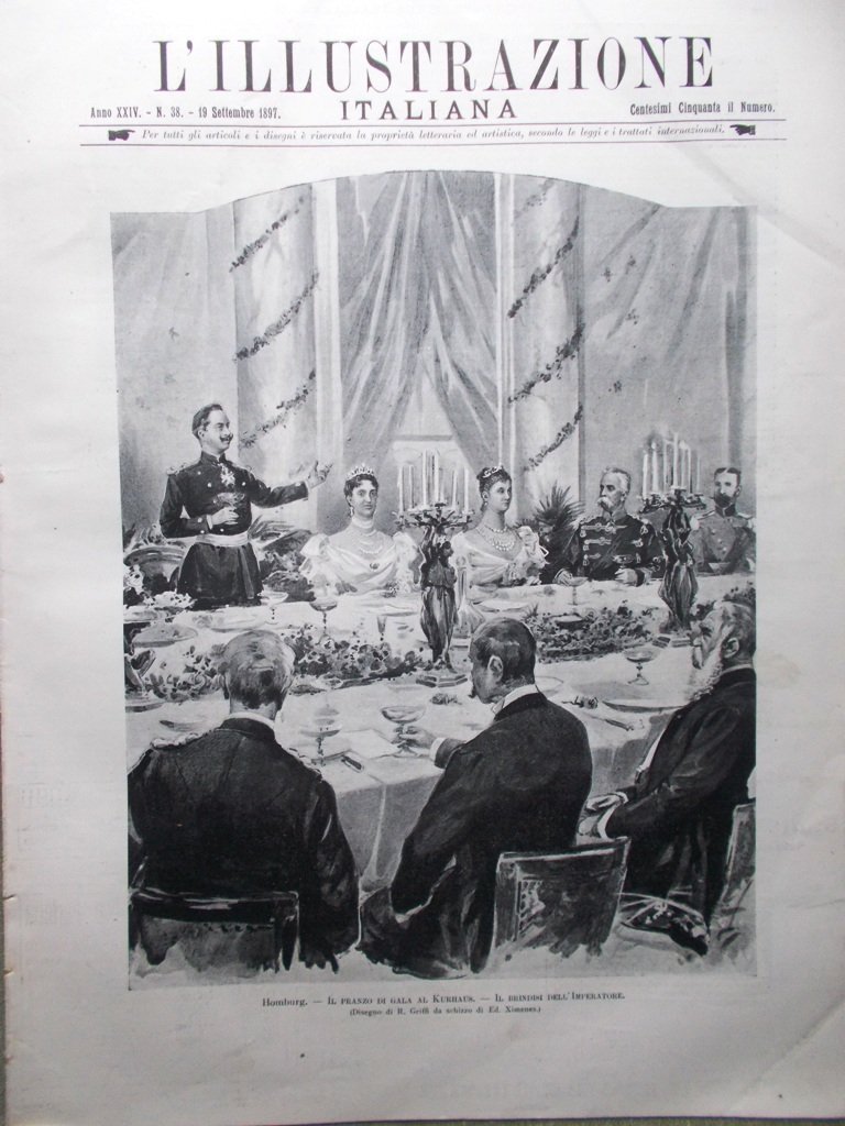 L'illustrazione Italiana 19 Settembre 1897 Sovrani in Germania Manovre Pallanza