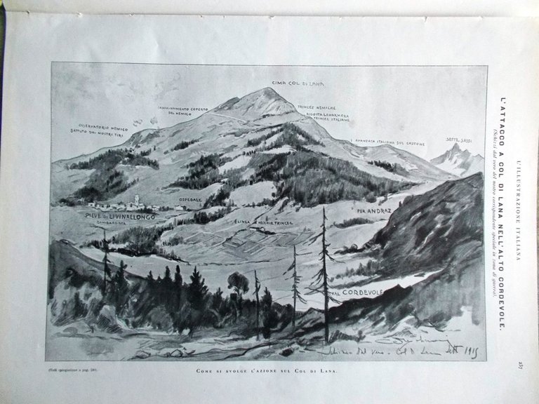 L'illustrazione Italiana 19 Settembre 1915 WW1 Calandra Col di Lana …