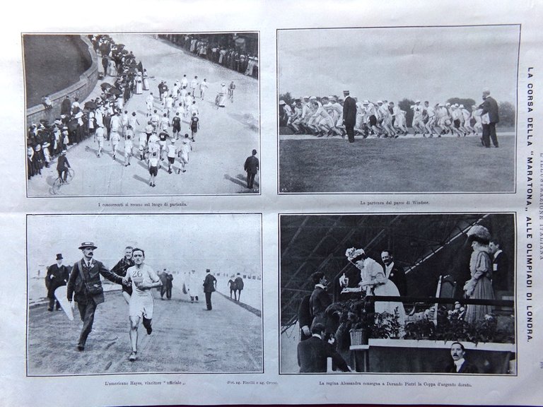 L'illustrazione Italiana 2 Agosto 1908 Olimpiadi Maratona Dorando Pietri Peary | Immagine Gallery 3
