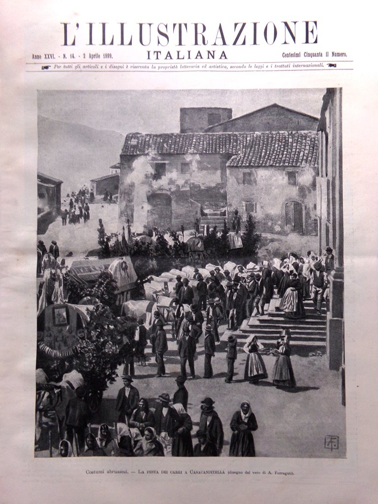 L'Illustrazione Italiana 2 Aprile 1899 Casacanditella Castello Ugolino Navi Cina