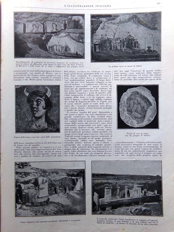 L'Illustrazione Italiana 2 Dicembre 1923 Fondazione Imperia Scavi Pompei Indiani