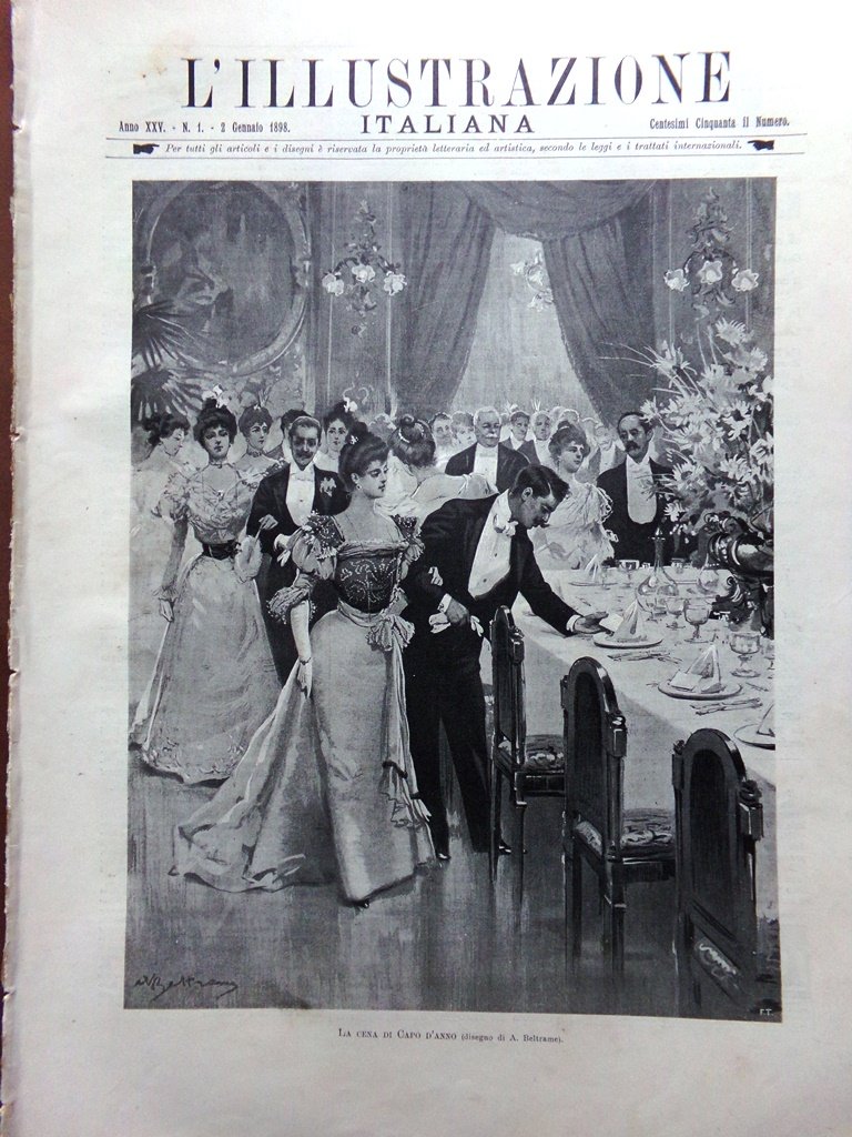 L'Illustrazione Italiana 2 Gennaio 1898 Daudet Leone San Marco Socialismo …