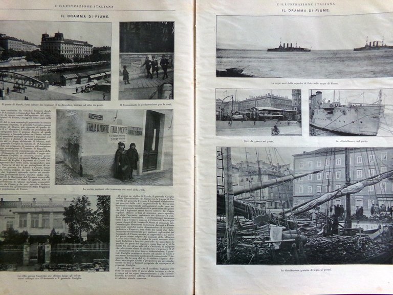 L'Illustrazione Italiana 2 Gennaio 1921 Cantrida Fiume D'Annunzio Orlando Soviet