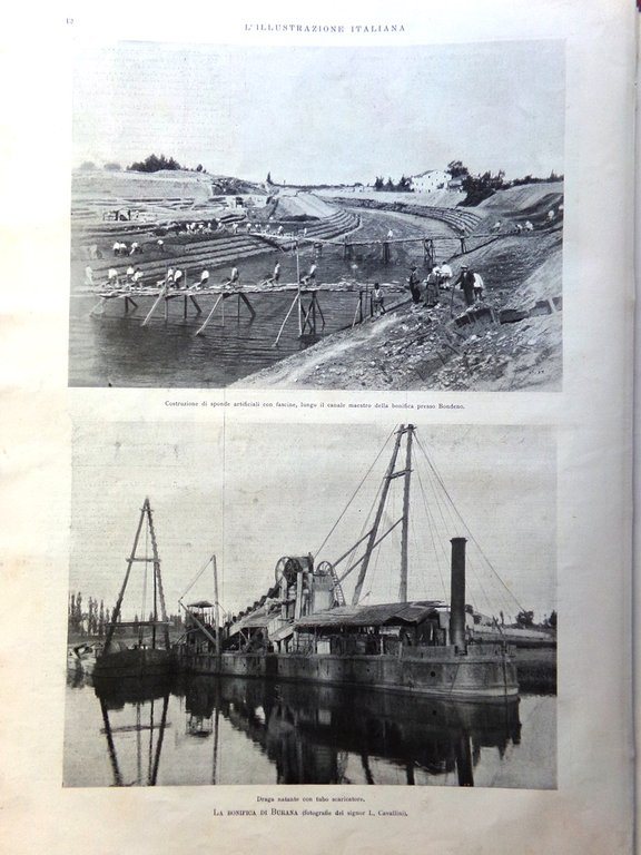 L'Illustrazione Italiana 2 Luglio 1899 Bonifica Burana Dreyfus Koch Maremma …