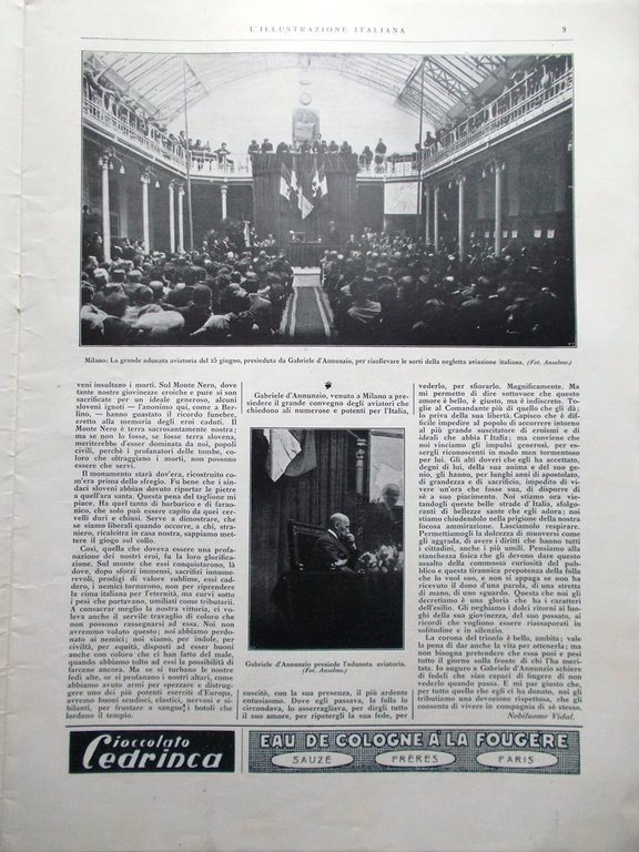 L'Illustrazione Italiana 2 Luglio 1922 Pirelli Nafta Vado Ligure Re …