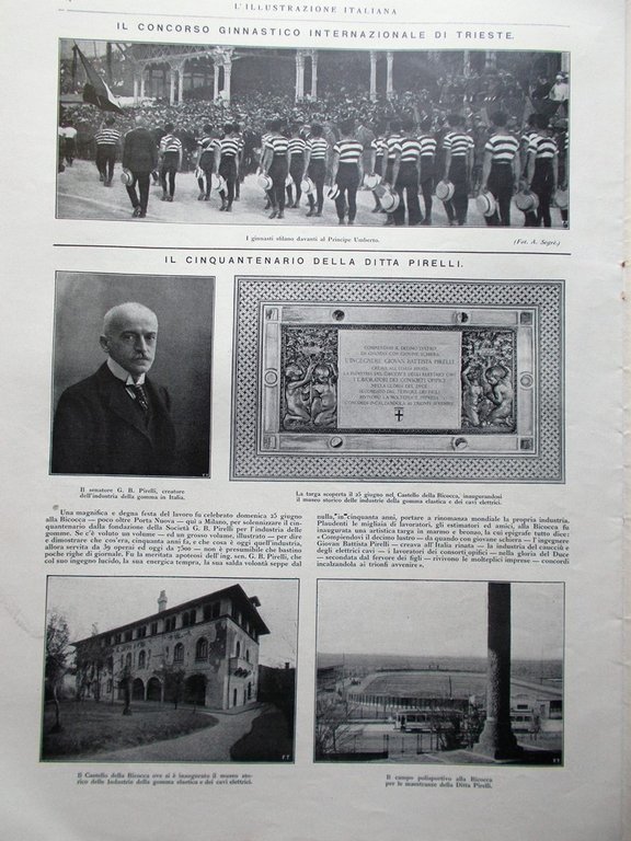 L'Illustrazione Italiana 2 Luglio 1922 Pirelli Nafta Vado Ligure Re …