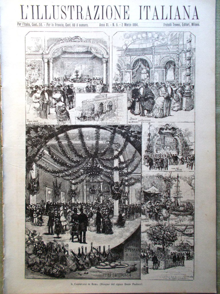 L'Illustrazione Italiana 2 Marzo 1884 Kyoto Costantinopoli Carnevale De Riseis | Immagine principale