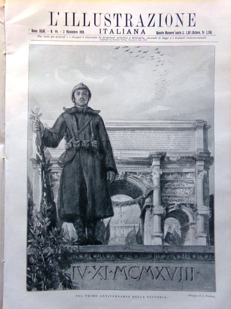 L'Illustrazione Italiana 2 Novembre 1919 Trento Siberia Innsbruck Altare Patria