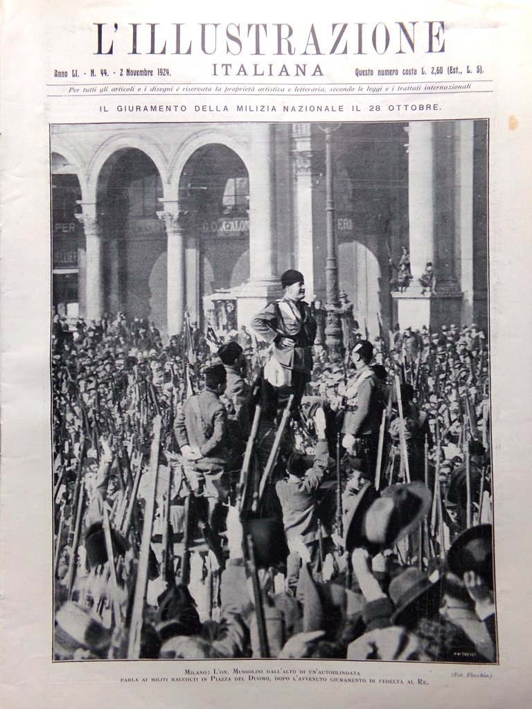 L'Illustrazione Italiana 2 Novembre 1924 Ugo Mochi Giuramento Milizia Bernocchi | Immagine principale