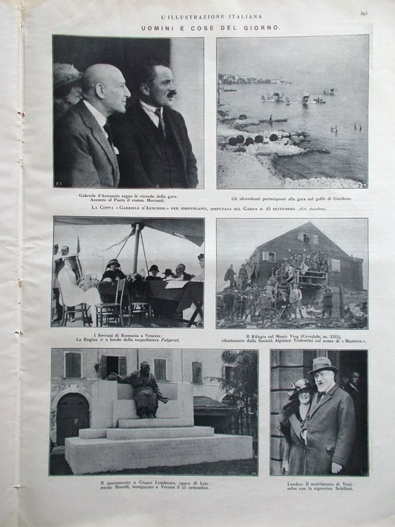 L'Illustrazione Italiana 2 Ottobre 1921 Nazario Sauro Terremoto Eritrea Nazzaro