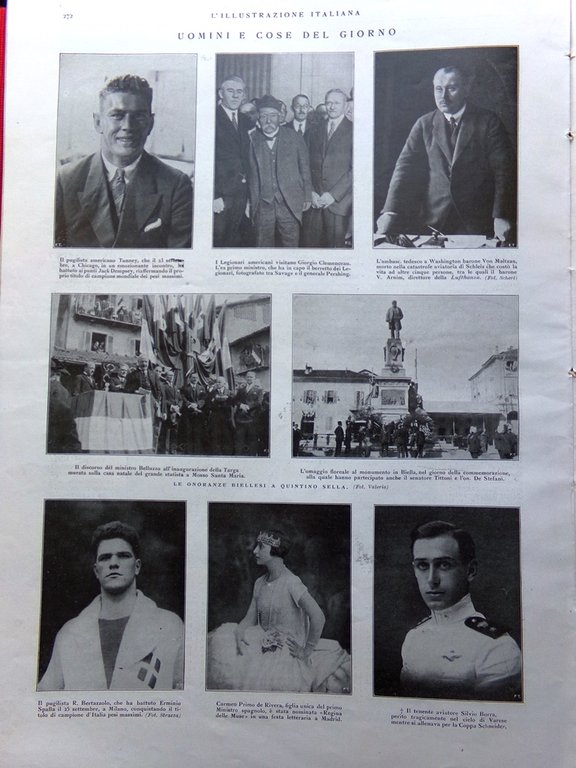 L'Illustrazione Italiana 2 Ottobre 1927 Coppa Schneider Pirano Saturnia Ceramica