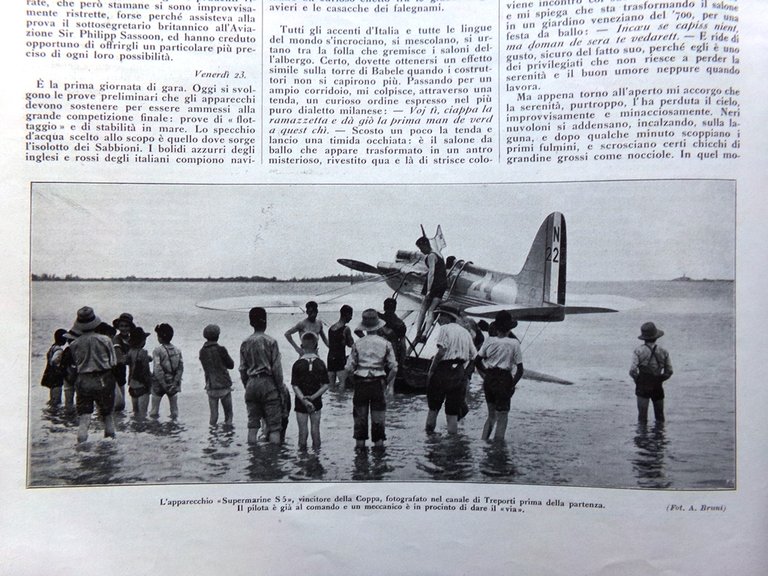 L'Illustrazione Italiana 2 Ottobre 1927 Coppa Schneider Pirano Saturnia Ceramica