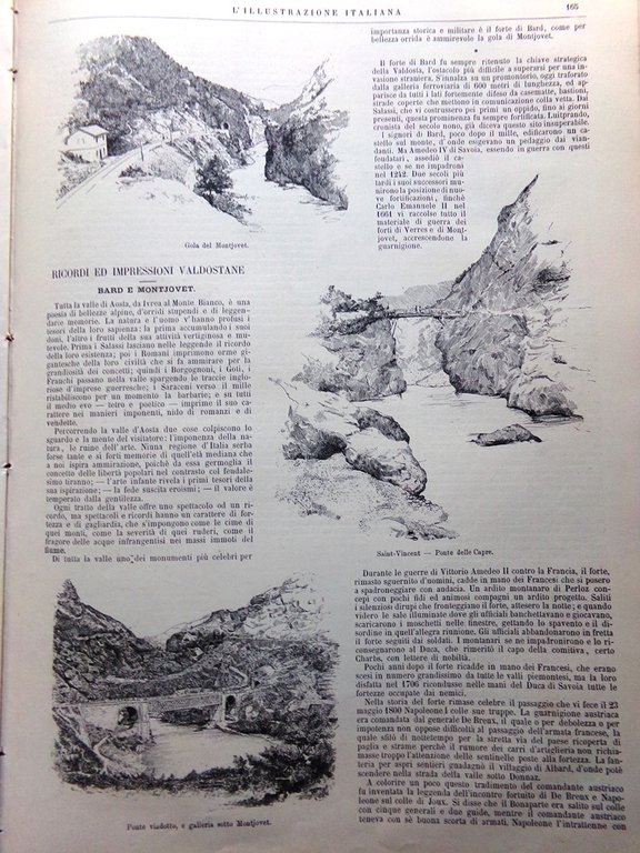 L'Illustrazione Italiana 2 Settembre 1888 Eroi Saganeiti Carcano Mentone Aosta