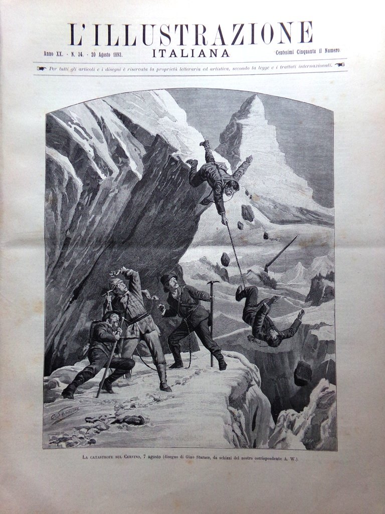 L'Illustrazione Italiana 20 Agosto 1893 Castello Soave Cervino Ferrovie Oberland