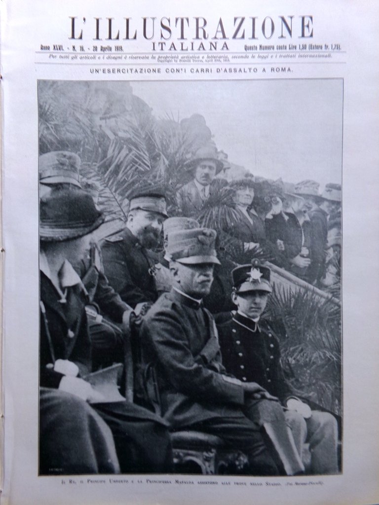 L'Illustrazione Italiana 20 Aprile 1919 Adalia Crookes Bosisio Tiepolo Sassari