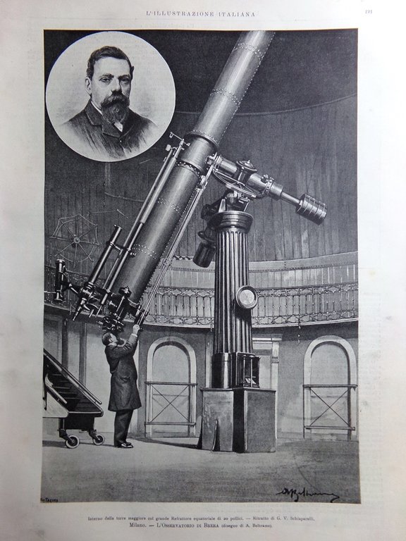 L'Illustrazione Italiana 20 Febbraio 1898 Osservatorio Milano Dall'Oca Piccione