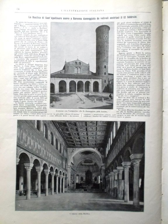 L'illustrazione Italiana 20 Febbraio 1916 WW1 Sant'Apollinare Monfalcone Doberdò