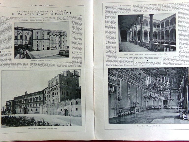 L'Illustrazione Italiana 20 Febbraio 1921 Gorizia Palazzo Reale Palermo Tripoli