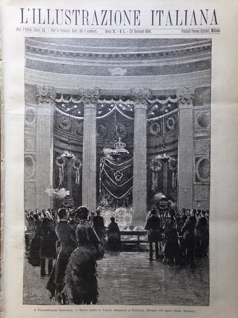 L'Illustrazione Italiana 20 Gennaio 1884 Funerali De Sanctis Boito Illuminazione