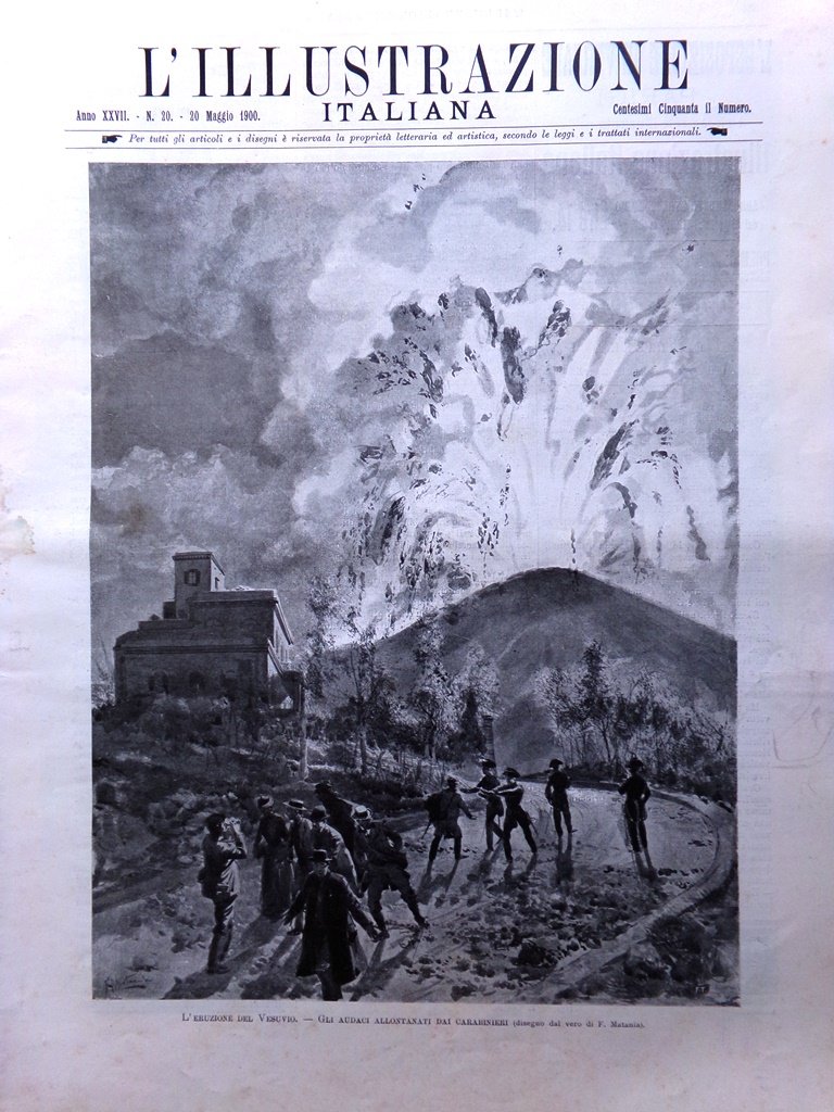 L'Illustrazione Italiana 20 Maggio 1900 Eruzione Vesuvio Musei Castello Milano