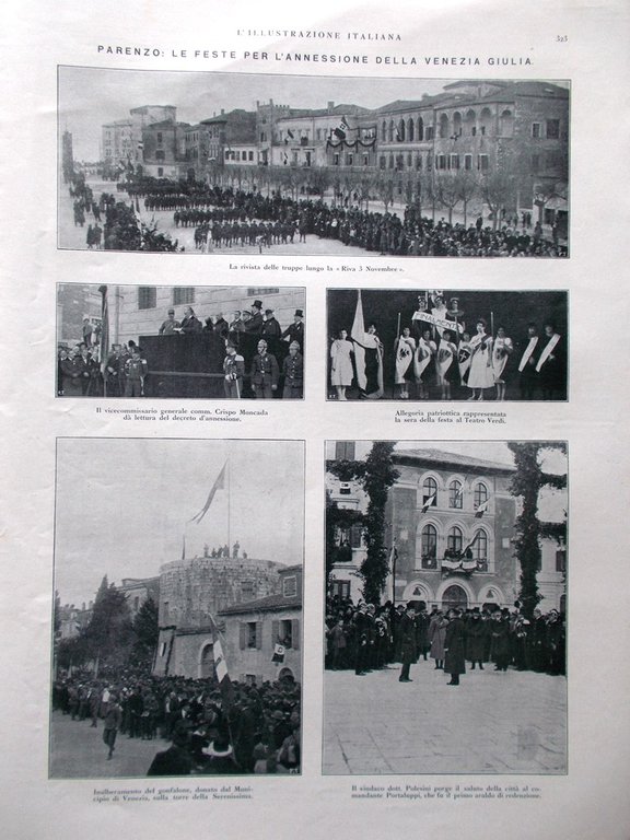 L'Illustrazione Italiana 20 Marzo 1921 Parenzo Occupazione Reno Spalato Madrid