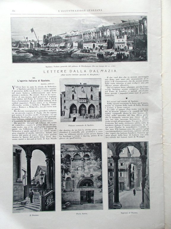 L'Illustrazione Italiana 20 Marzo 1921 Parenzo Occupazione Reno Spalato Madrid