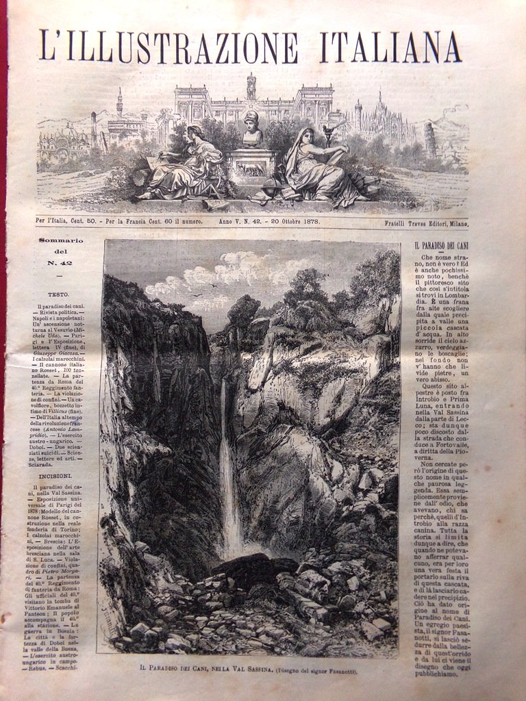 L'Illustrazione Italiana 20 Ottobre 1878 Cani Sassina Esercito Austro-Ungarico | Immagine principale