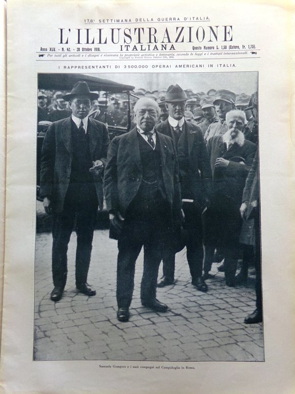 L'Illustrazione Italiana 20 Ottobre 1918 WW1 Laon Nisc Fiandra Haardt …
