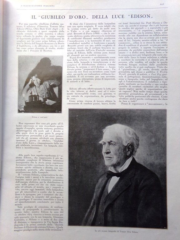 L'Illustrazione Italiana 20 Ottobre 1929 Lampada Edison Sansovino Livorno Sport