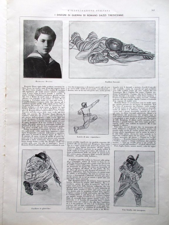 L'Illustrazione Italiana 21 Aprile 1918 WW1 Rovereto Romano Dazzi Tedeschi …