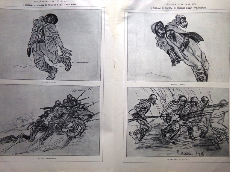 L'Illustrazione Italiana 21 Aprile 1918 WW1 Rovereto Romano Dazzi Tedeschi …