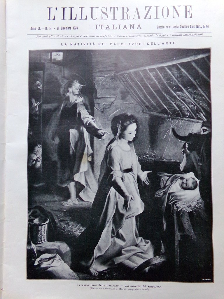 L'Illustrazione Italiana 21 Dicembre 1924 Natale Fontane Roma Università Trieste | Immagine principale