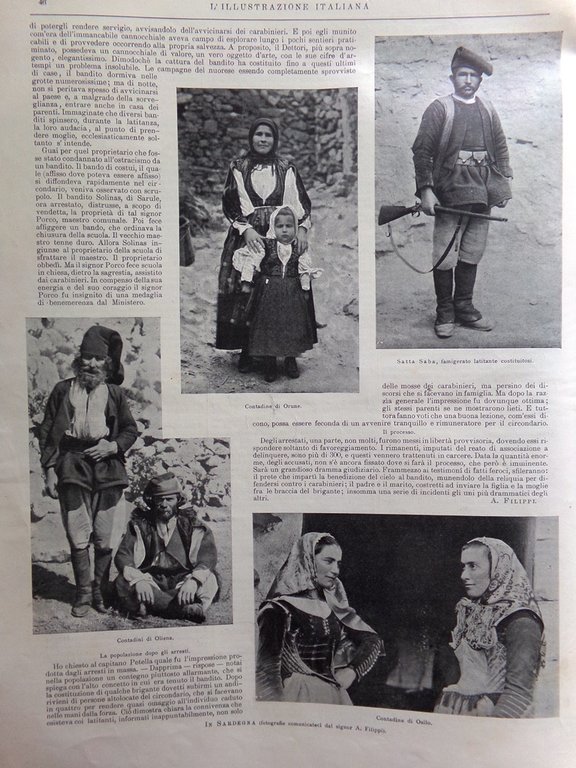 L'Illustrazione Italiana 21 Gennaio 1900 Briganti Sardegna Cirio Federico Scala