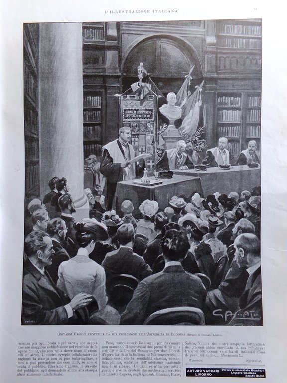 L'Illustrazione Italiana 21 Gennaio 1906 Pascoli Rivolta Russia Fallieres Auto