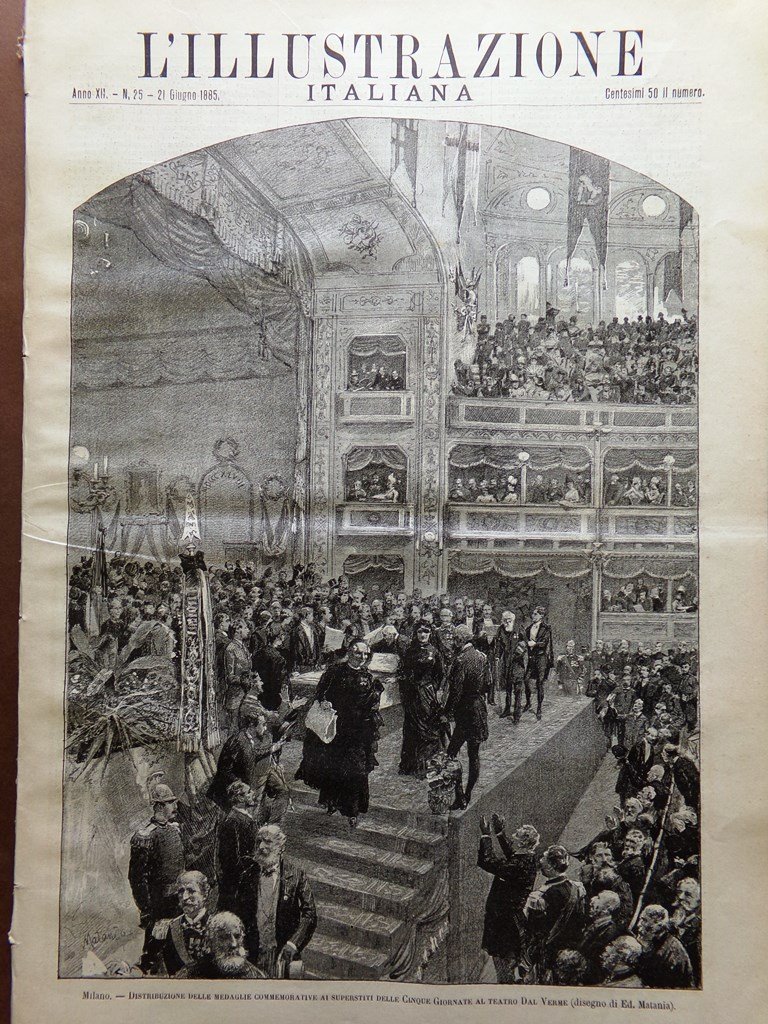 L'Illustrazione Italiana 21 Giugno 1885 Mantellini Mamiani Tripoli Vomero Napoli