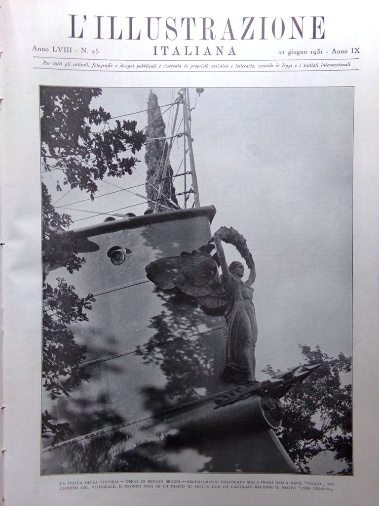 L'illustrazione Italiana 21 Giugno 1931 Ferrarin Ospedale Rodi Parigi Bucarest
