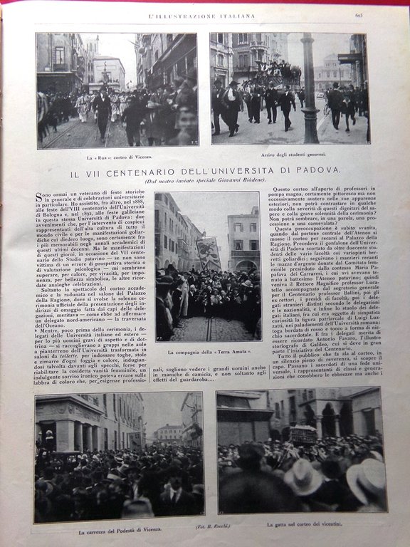 L'Illustrazione Italiana 21 Maggio 1922 Università Padova Fiorentina Primaverile | Immagine Gallery 2