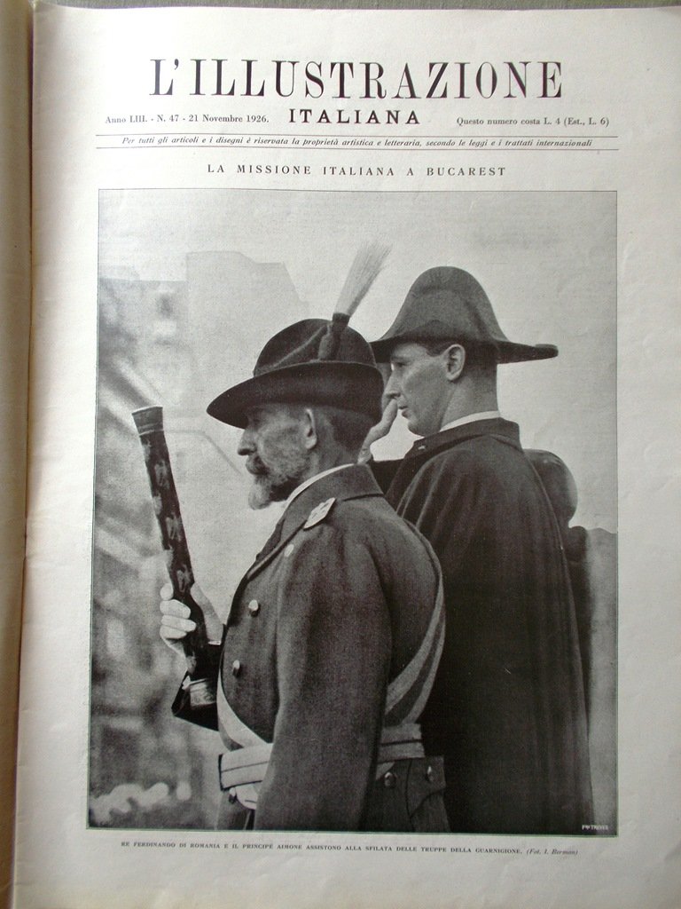 L'Illustrazione Italiana 21 Novembre 1926 Leopoldo Astrid Vitamine De Bernardi | Immagine principale