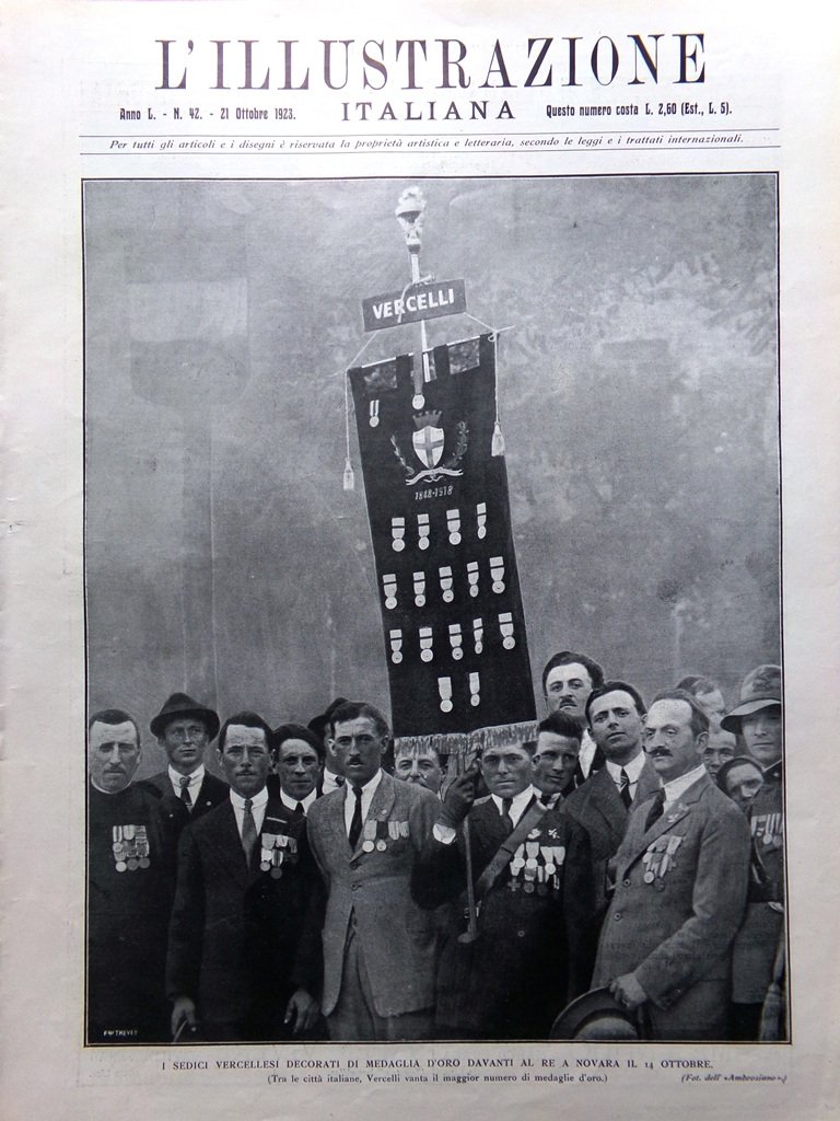 L'Illustrazione Italiana 21 Ottobre 1923 Perosi Medaglie Vercelli Ojetti Pesaro