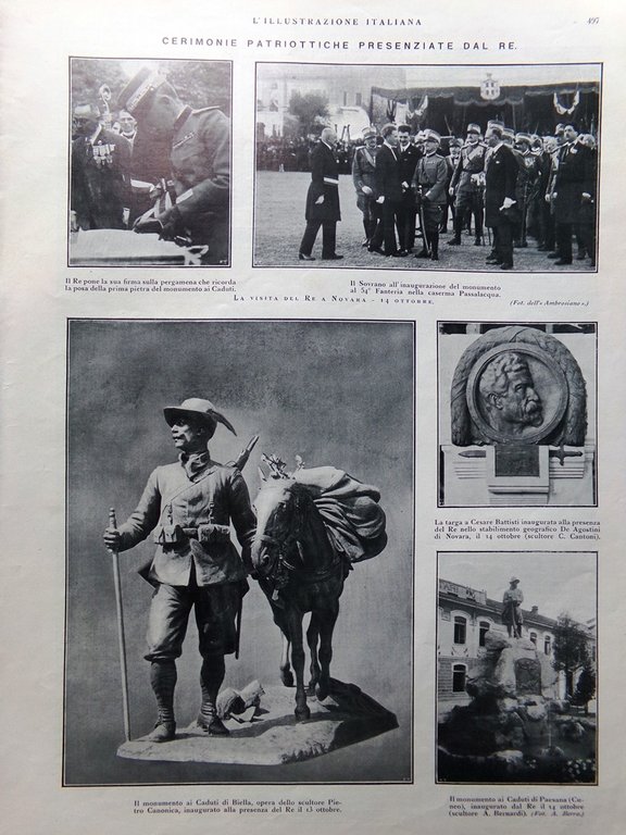 L'Illustrazione Italiana 21 Ottobre 1923 Perosi Medaglie Vercelli Ojetti Pesaro