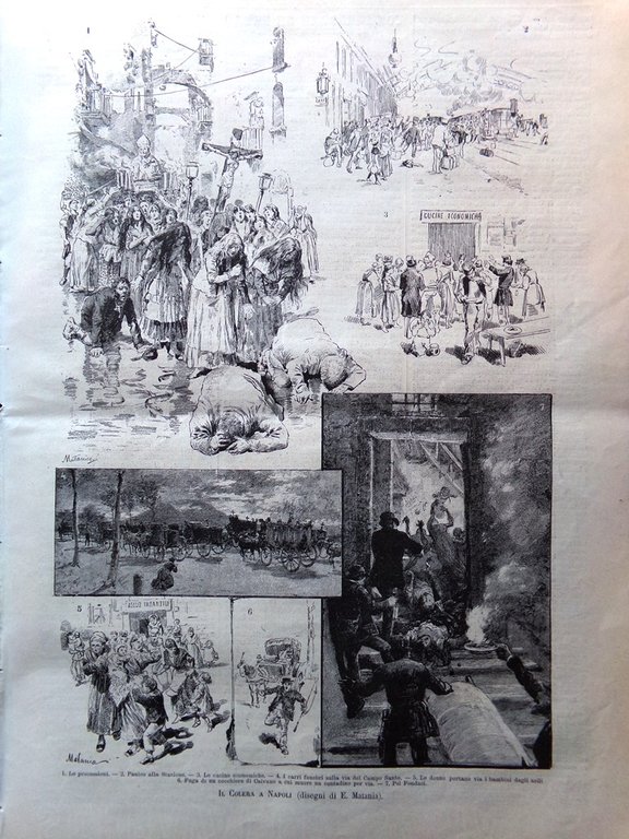 L'Illustrazione Italiana 21 Settembre 1884 Colera a Napoli Serra Canavese …