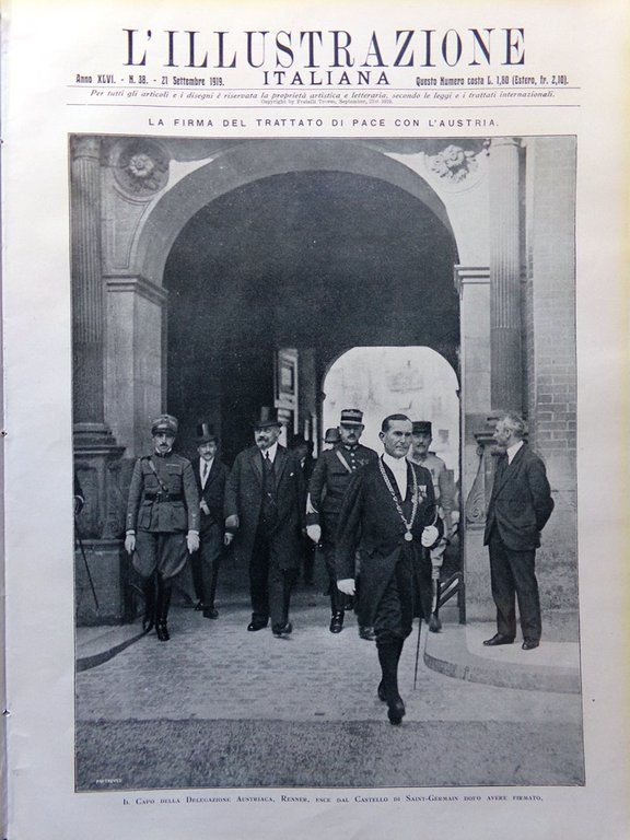 L'Illustrazione Italiana 21 Settembre 1919 Fiume Libera Trieste Ileana Leonidoff